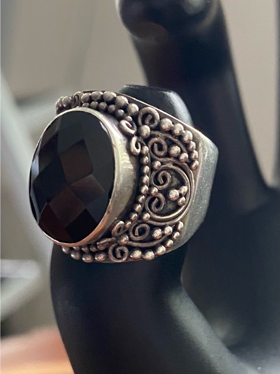 BA Suarti Jewelry - Black Onyx Ring BA Suartii Indonesia Sterling Silver 925